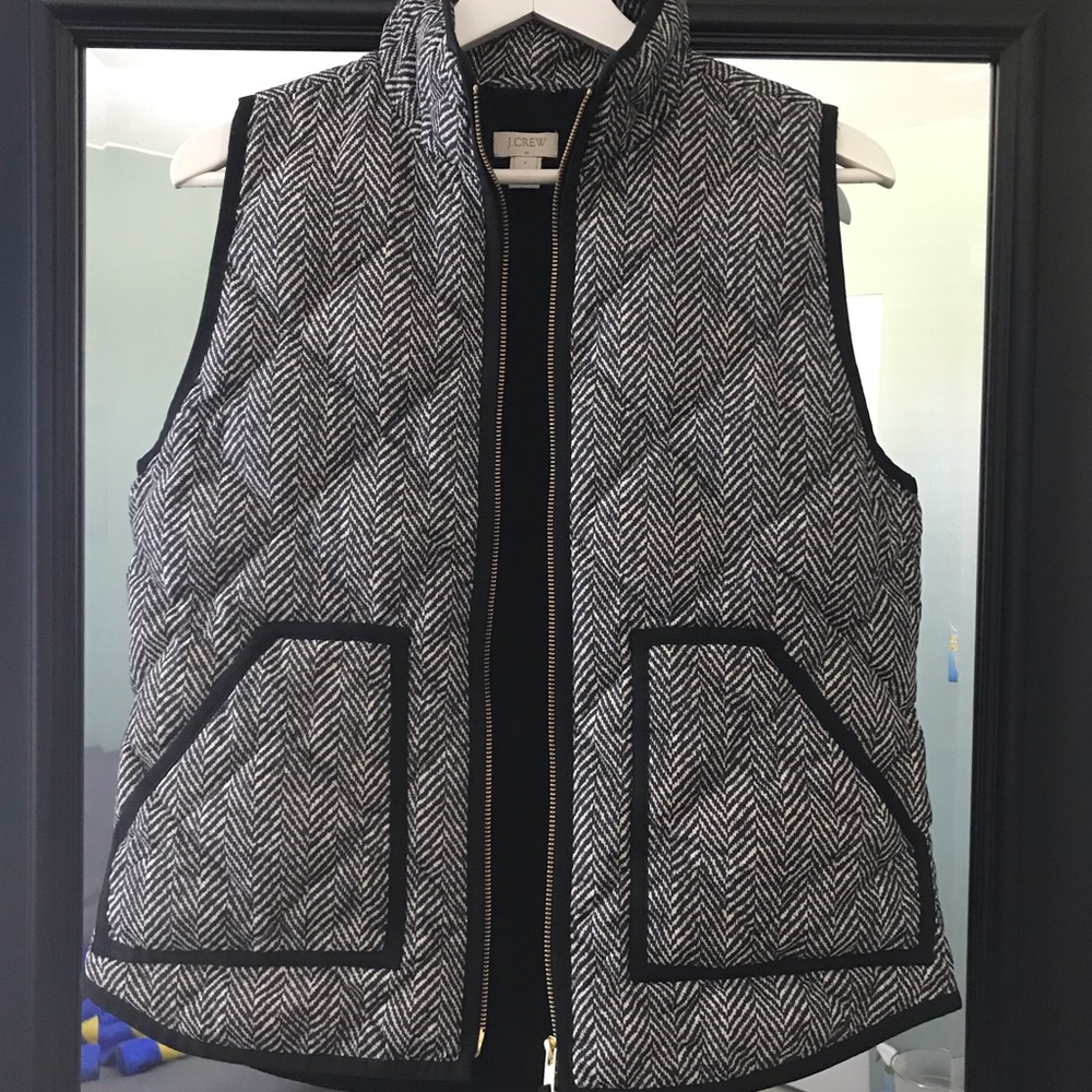 J Crew Herringbone Puffer Vest - size S